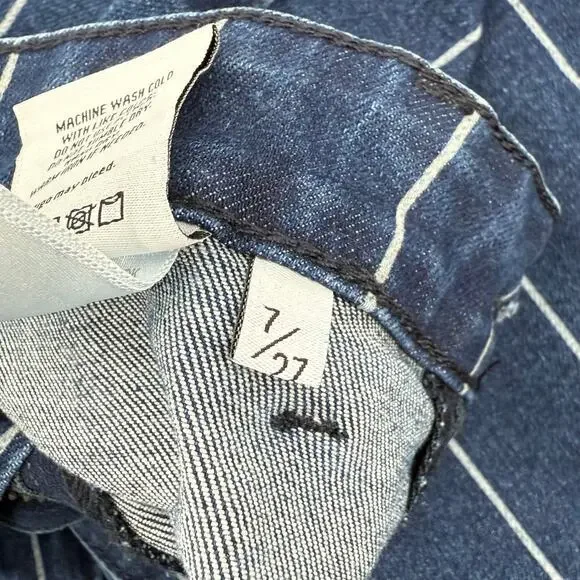 Petra 153 Jeans High Rise Striped Wide Bell Flare Boho Womens Size 7/27 Stretch - Picture 6 of 9